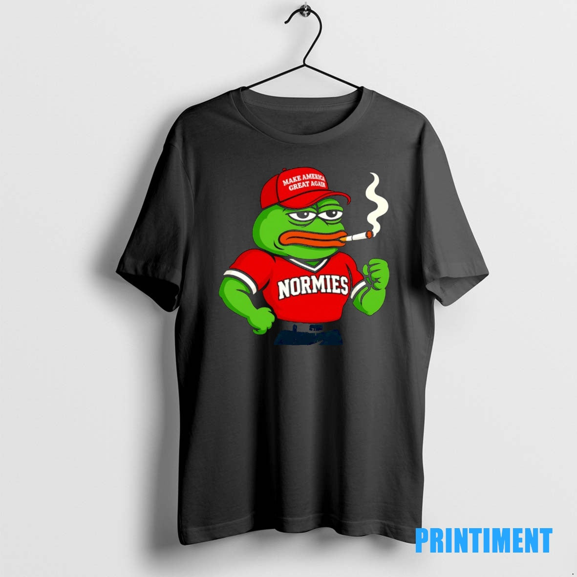 Official Pepe The Frog Smoking Wearing Make America Great Again Red Hat Tee Sweater