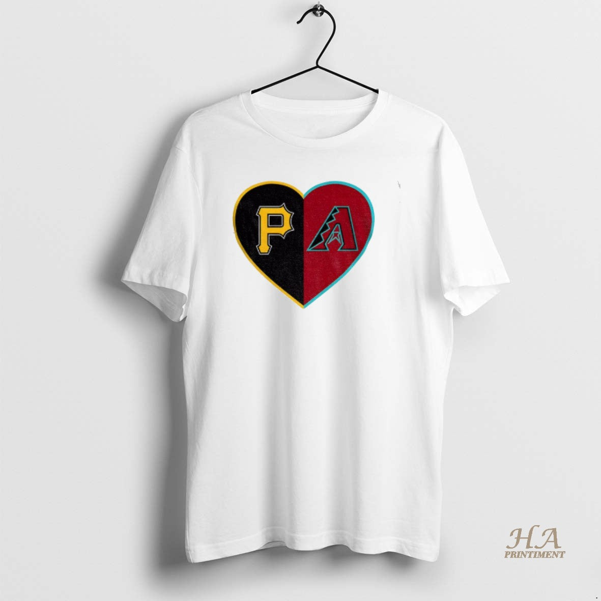 Official Personalized Split Heart Pittsburgh Pirates Vs Arizona Diamondbacks Logo