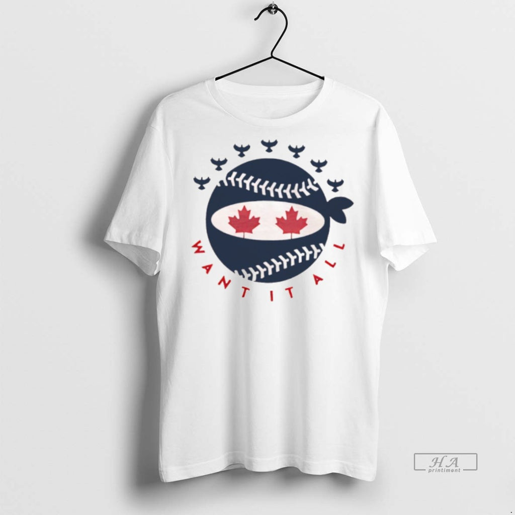 Official Pitching Ninja Red Maple Want It All Logo Shirt