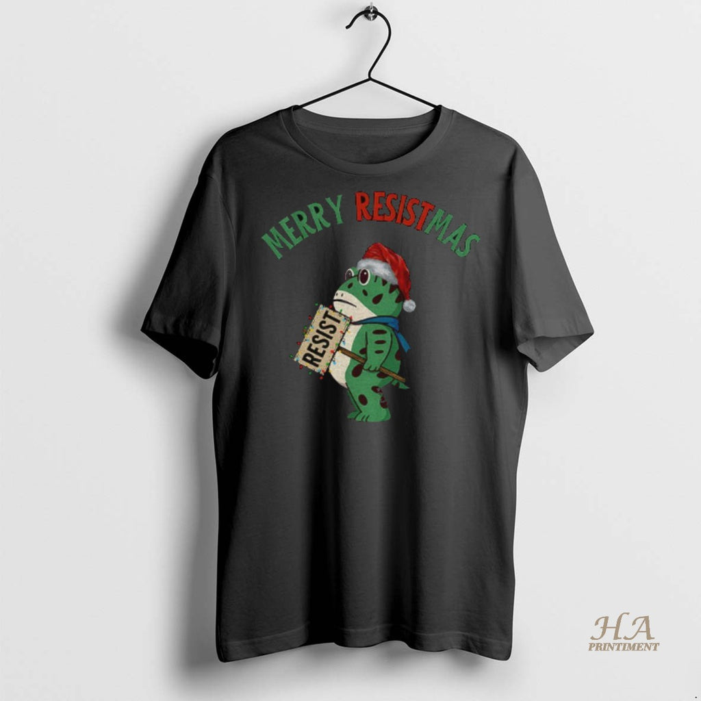 Official Portland Frog Protest Resist Fascism Antifa Protest Merry Resistmas Christmas Shirt