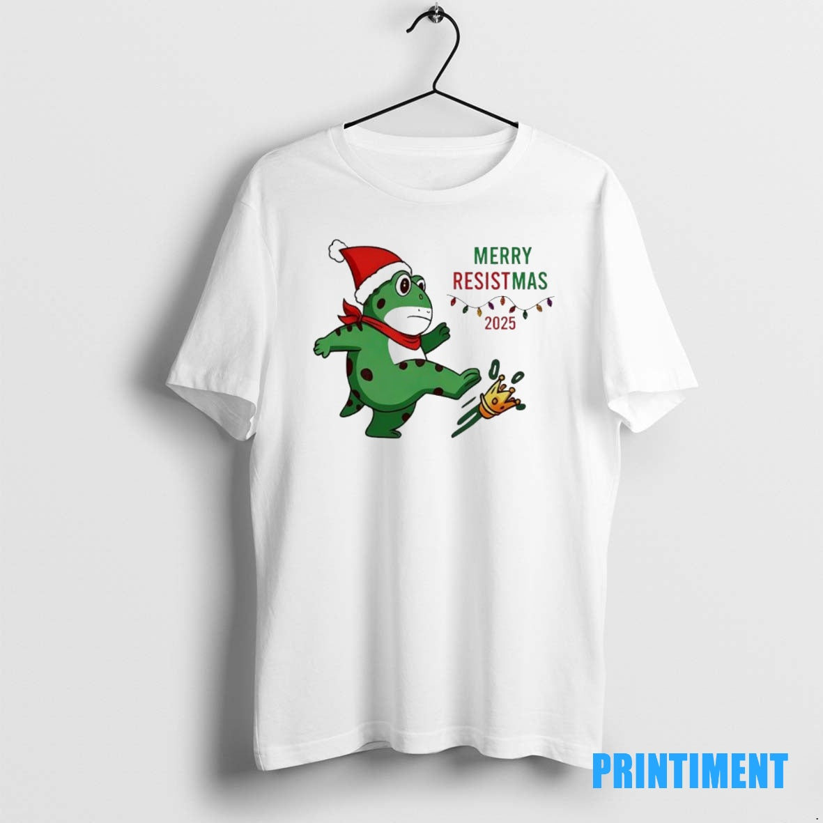 Official Portland Protest Frog Merry Resistmas Tee Sweater