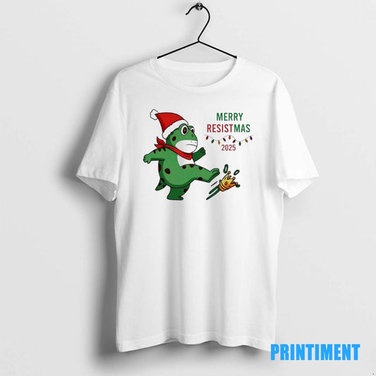 Official Portland Protest Frog Merry Resistmas Tee Sweater