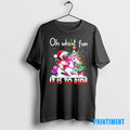 Official Pug Riding Unicorn Oh What Fun It Is To Ride Christmas Tee Sweater