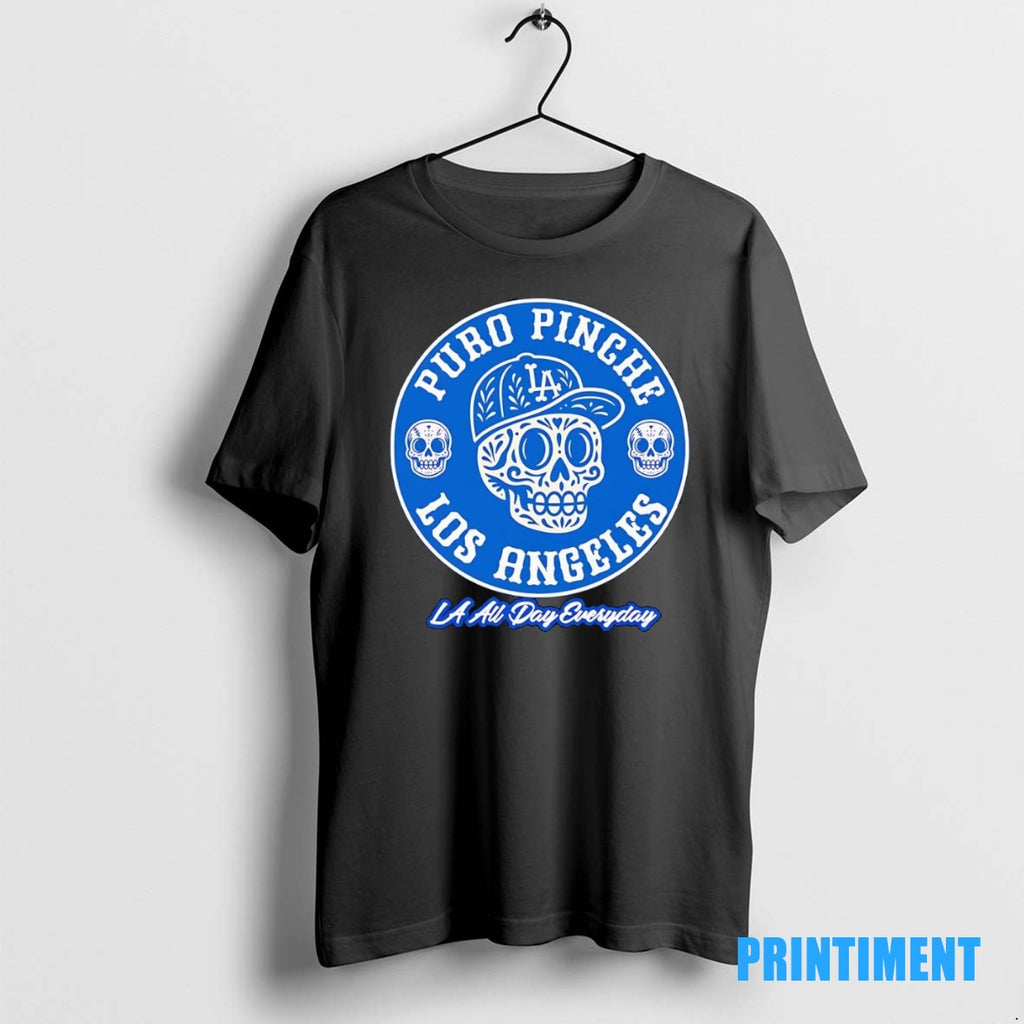 Official Puro Pinche Los Angeles Dodgers All Day Everyday Sugar Skull Tee Sweater