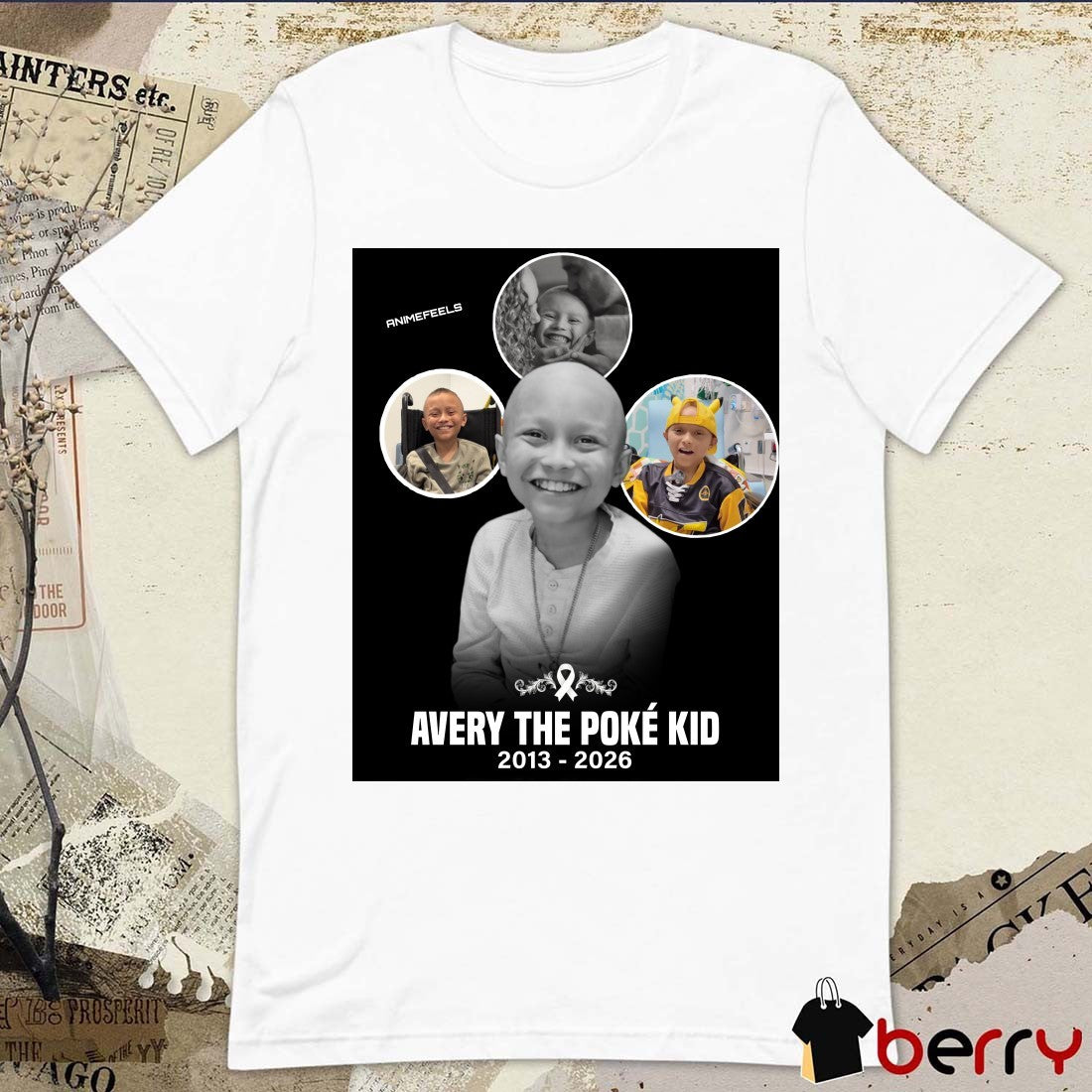 RIP Avery The Poke Kid 2013 – 2026 Anime Feels Poster t-shirt