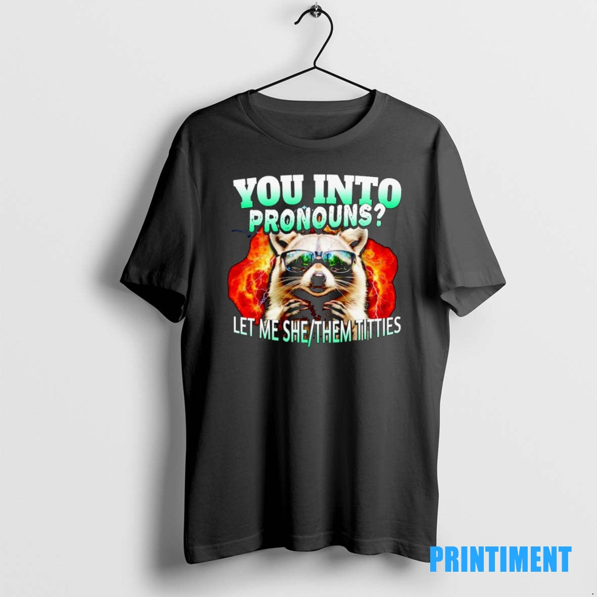 Official Raccoon You Into Pronouns Let Me She Them Titties Ornaments Tee Sweater