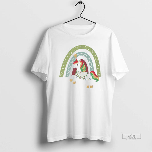 Official Rainbow Lights Unicorn Christmas White