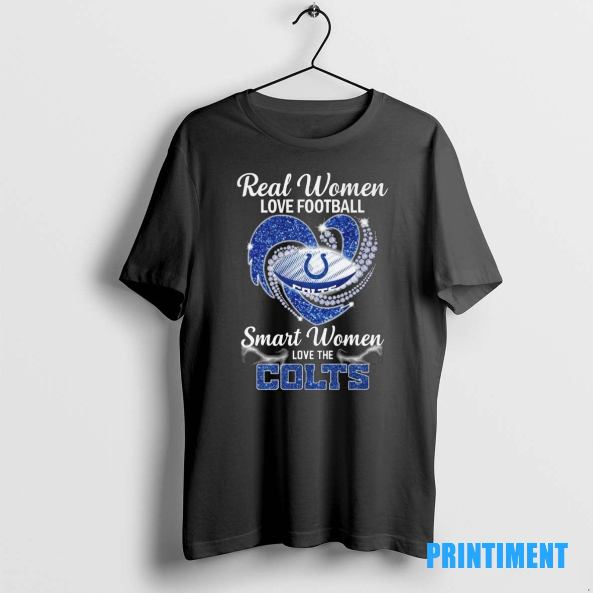 Official Real Women Love Football Smart Women Love The Indianapolis Colts Diamond Heart 2025 Tee
