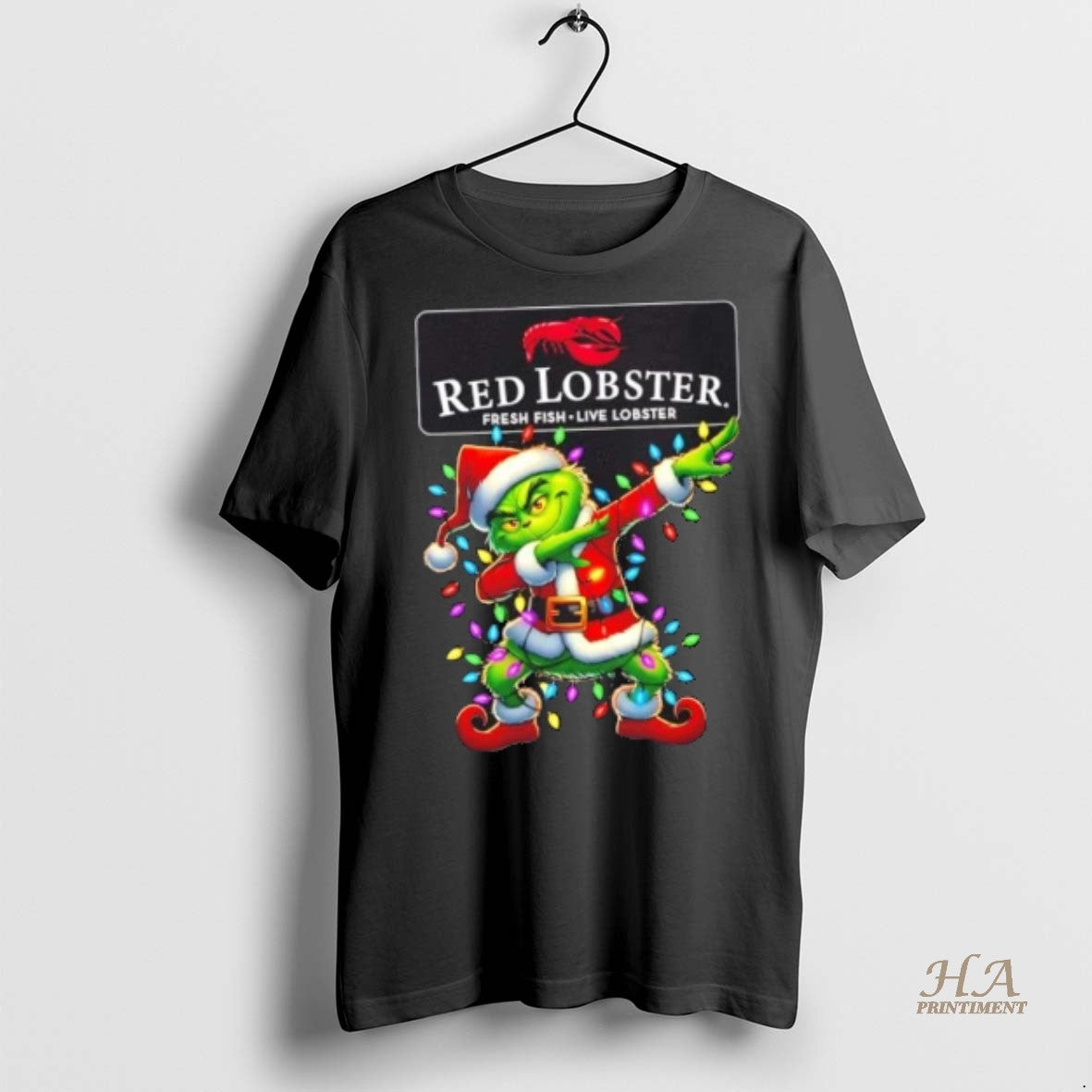 Official Red Lobster Grinch Dabbing Merry Christmas Shirt