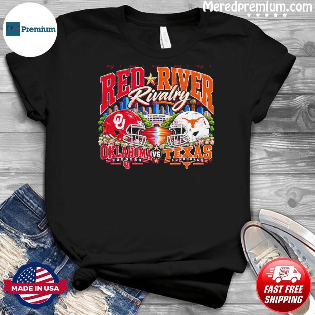 Red River Rivalry Oklahoma vs Texas Football Cotton Bowl Matchup Shirt