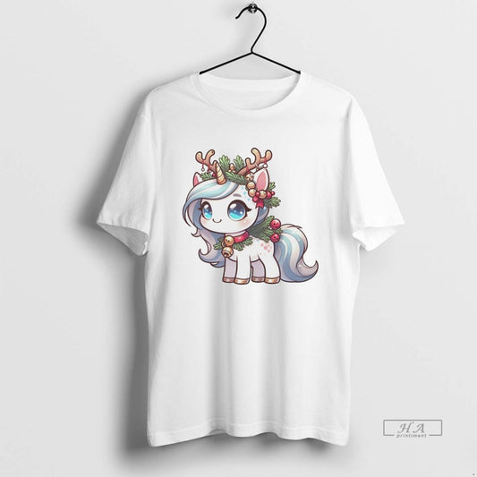 Official Reindeer Unicorn Bells And Holly Christmas White
