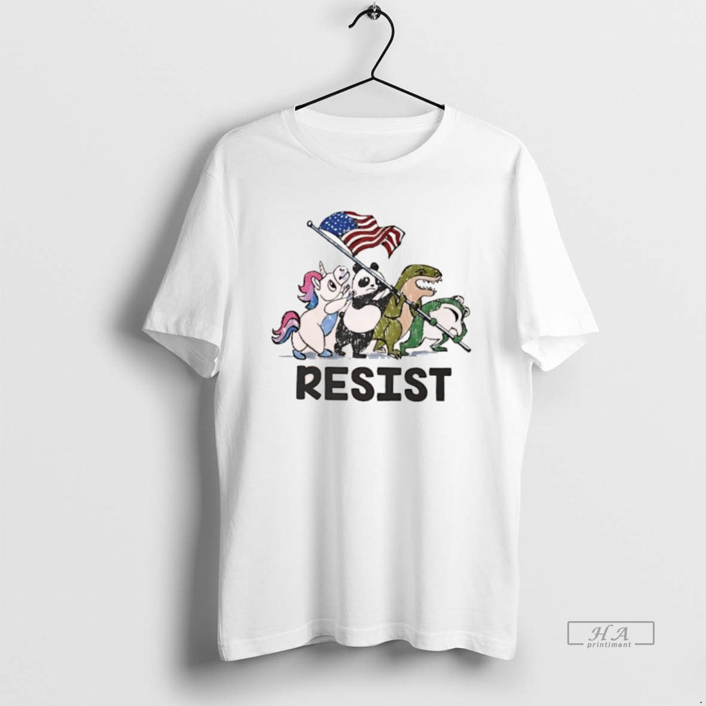 Official Resist American Flag Unicorn Panda Alligator Frog