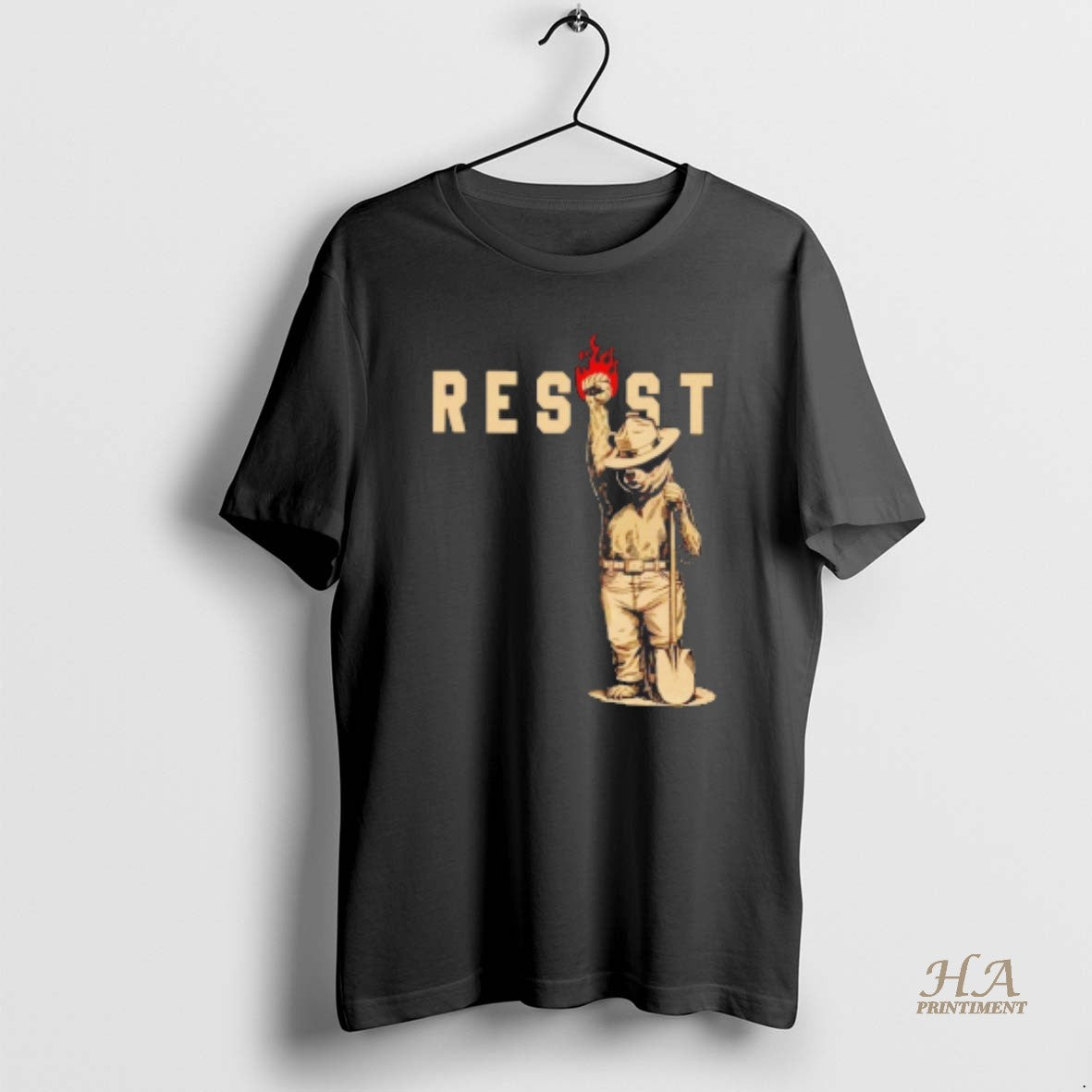 Official Resist Anti Trump Smokey Bear Blackshirt
