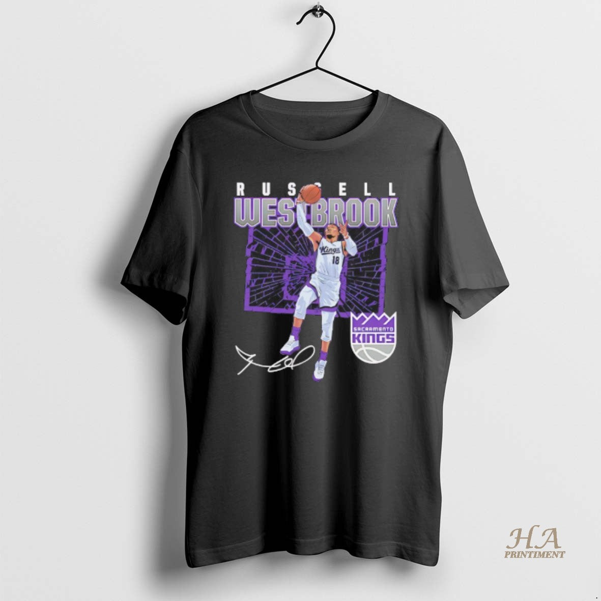 Official Russell Westbrook Sacramento Kings Shattered Signature