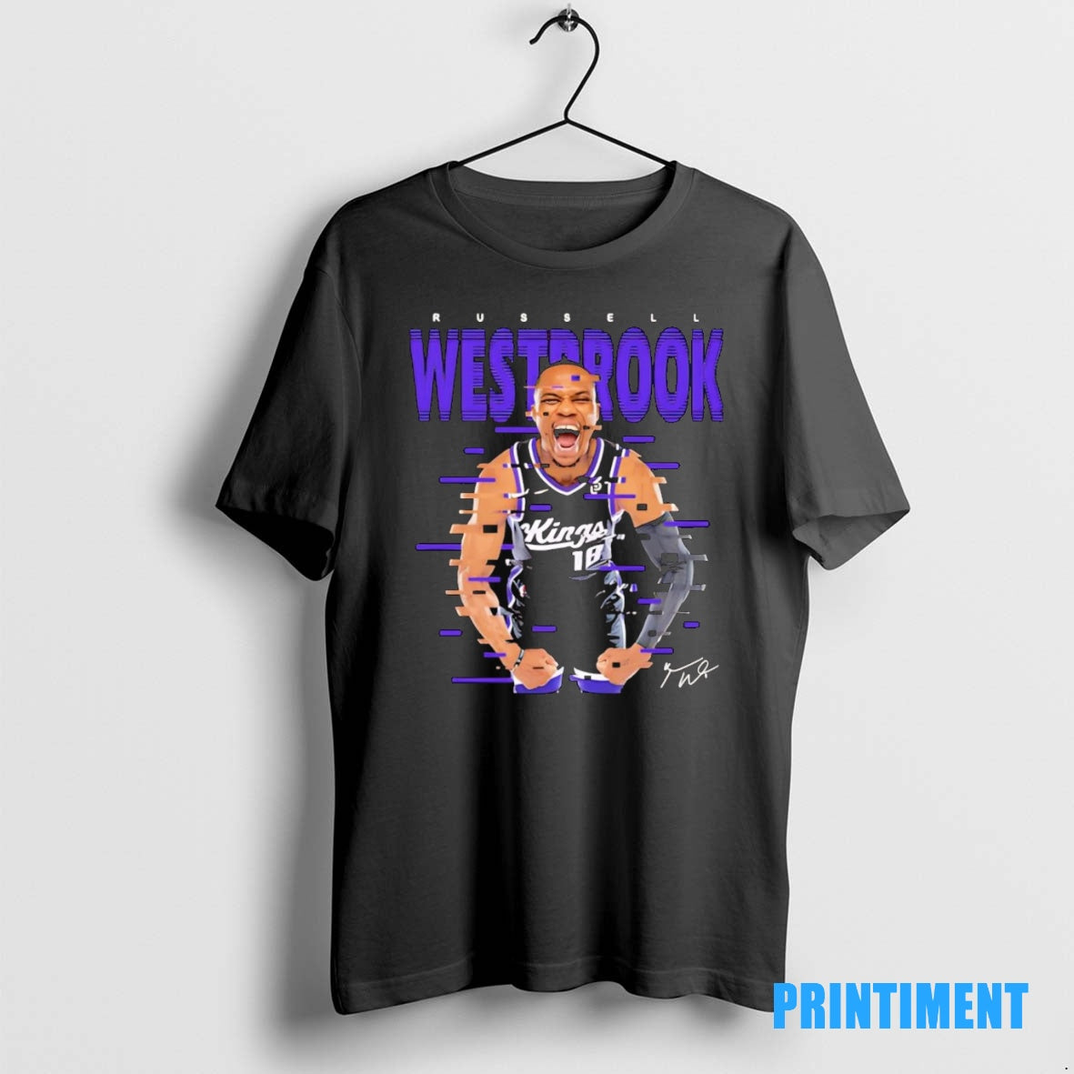 Official Russell Westbrook Flexing Sacramento Kings Tee Sweater