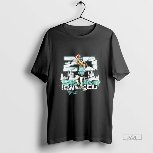 Official Sabrina Ionescu 20 New York Liberty City Skyline Signature