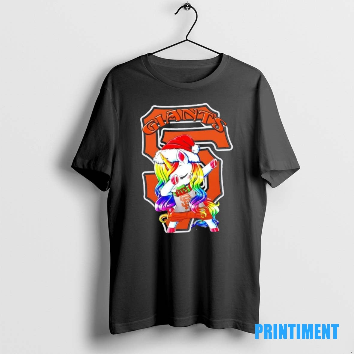 Official San Francisco Giants X Unicorn Santa Hat Dabbing Merry Christmas Tee Sweater