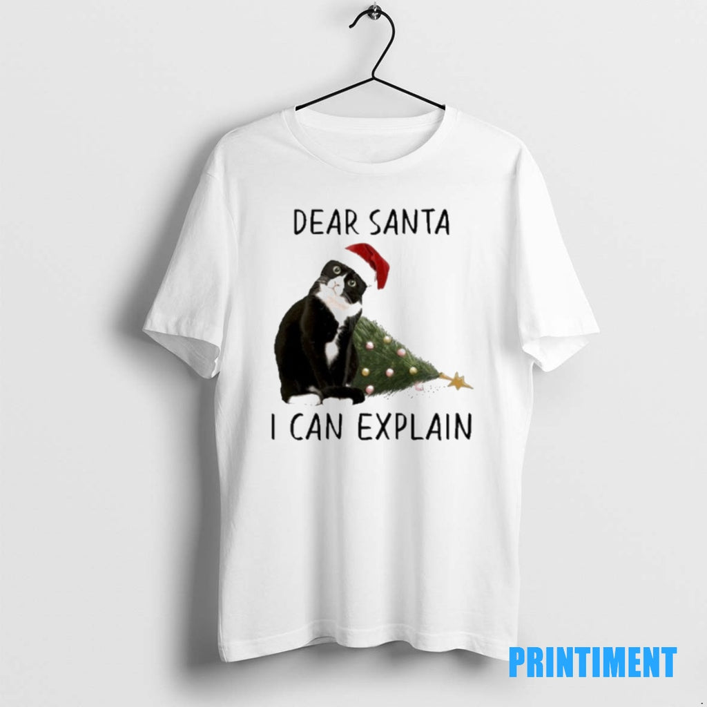 Official Santa Black Cat Dear Santa I Can Explain Tee Sweater