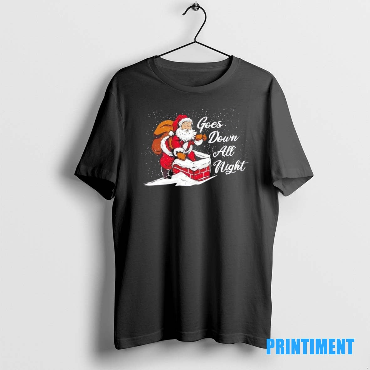 Official Santa Claus Christmas Goes Down All Night Tee Sweater