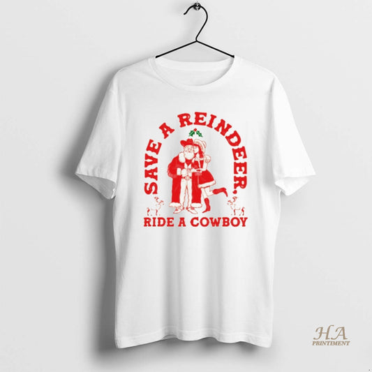 Official Santa Claus Save A Reindeer Ride A Cowboy Merry Christmas
