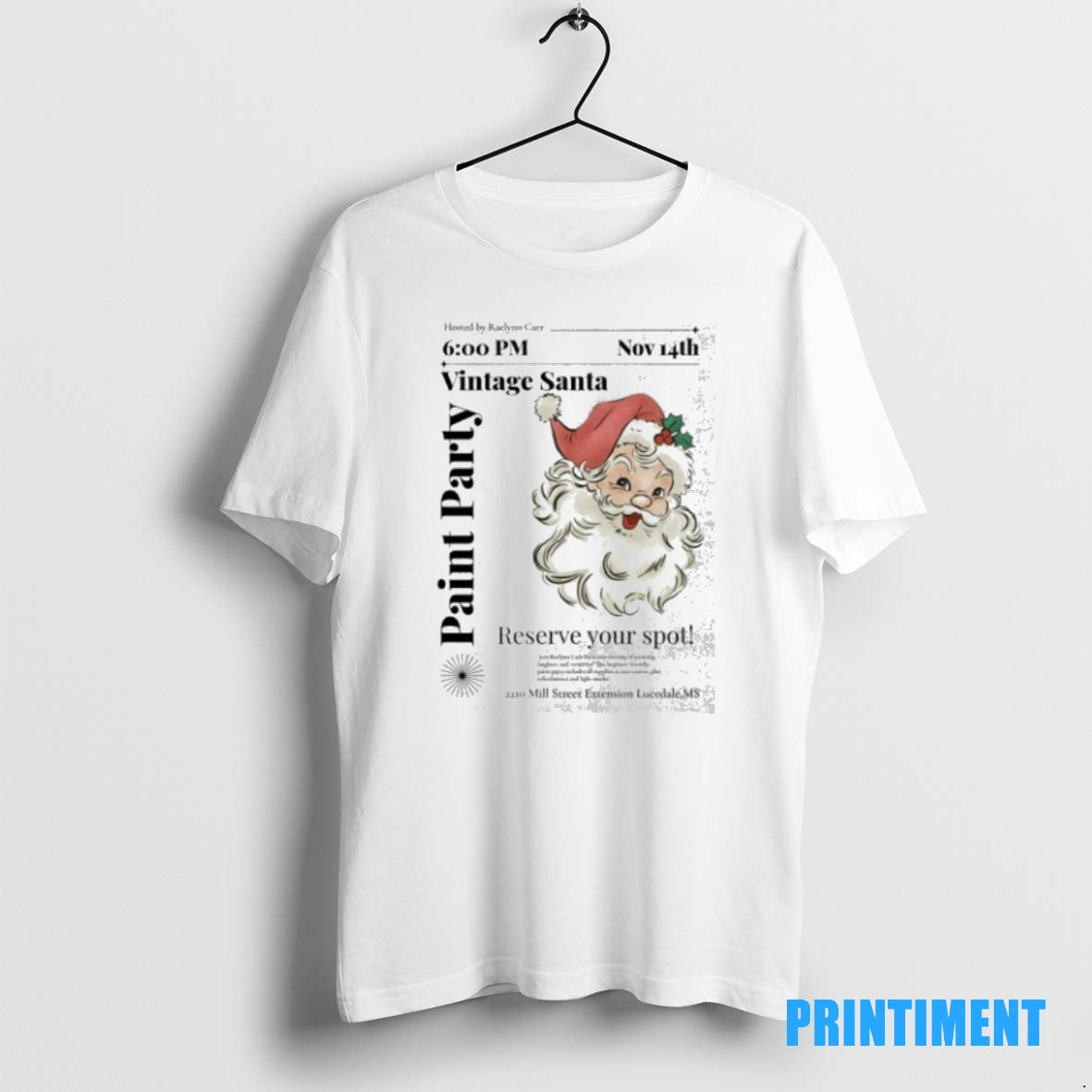 Official Santa Clause Paint Party Vintage Reserve Your Spot Tee Sweater