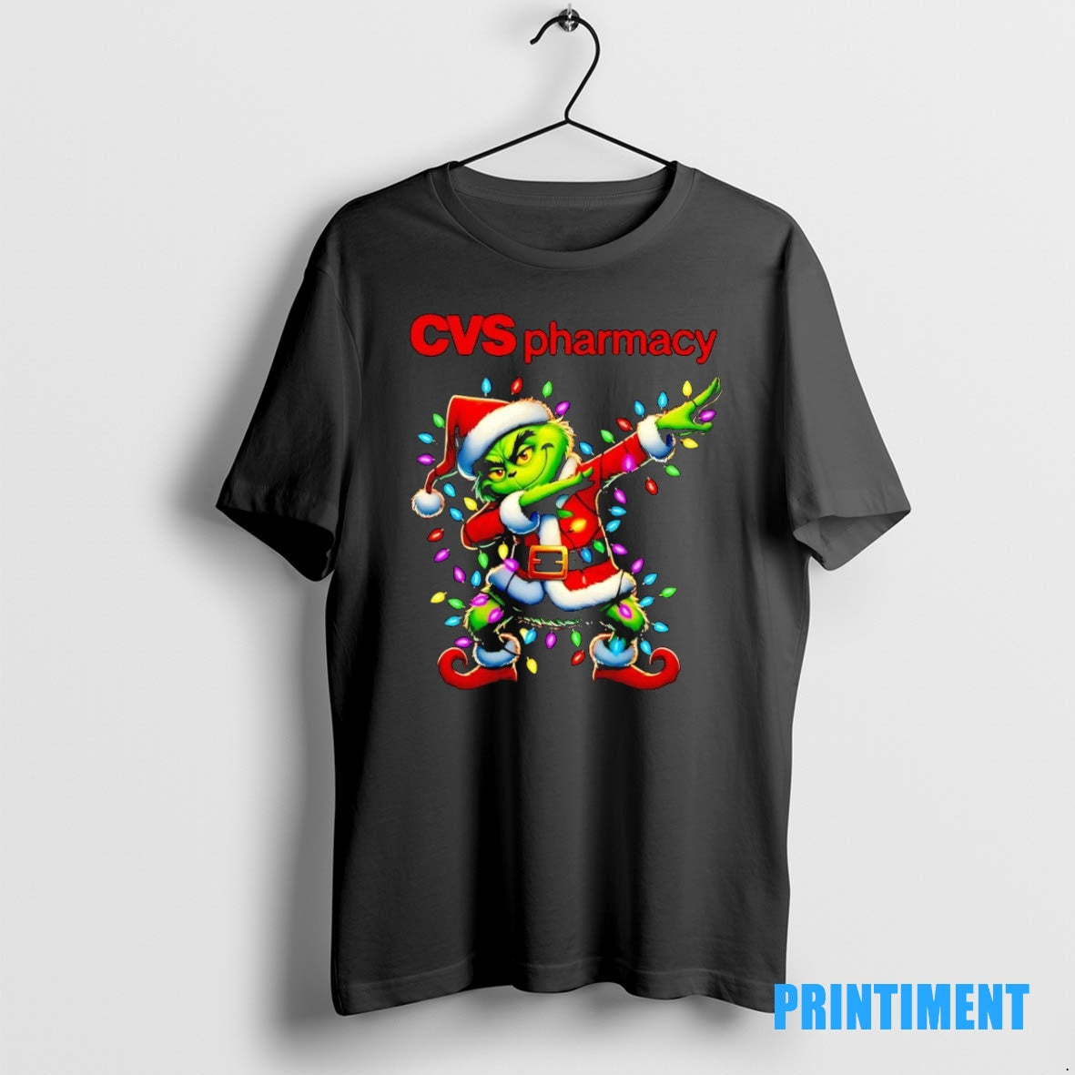 Official Santa Grinch Dabbing Cvs Pharmacy Christmas Light Tee Sweater