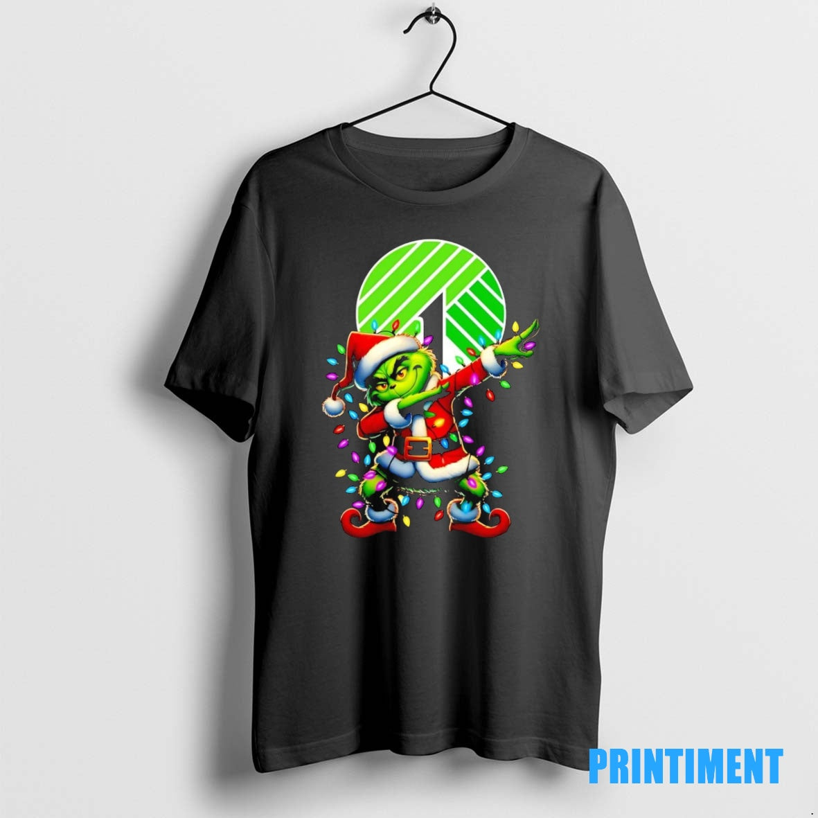 Official Santa Grinch Dabbing Dollar Tree Christmas Light Tee Sweater