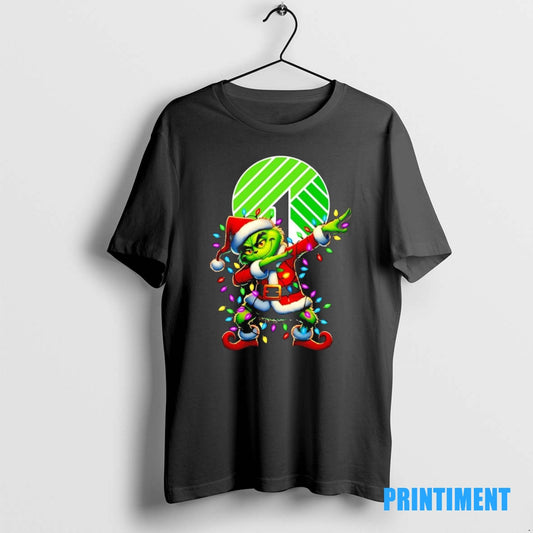 Official Santa Grinch Dabbing Dollar Tree Christmas Light Tee Sweater