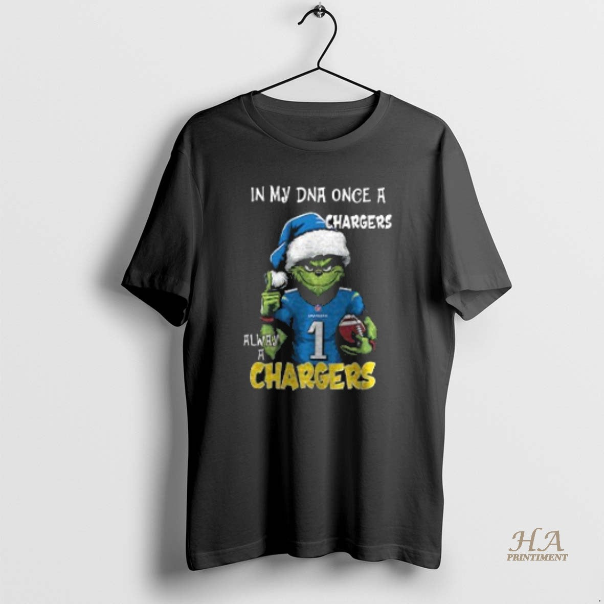 Official Santa Grinch In My Dna Once A Chargers Alway A Los Angeles Chargers Christmas