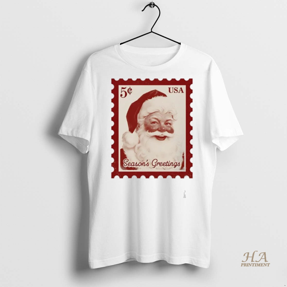 Official Santa Stamp Seasons Greetings Shirt