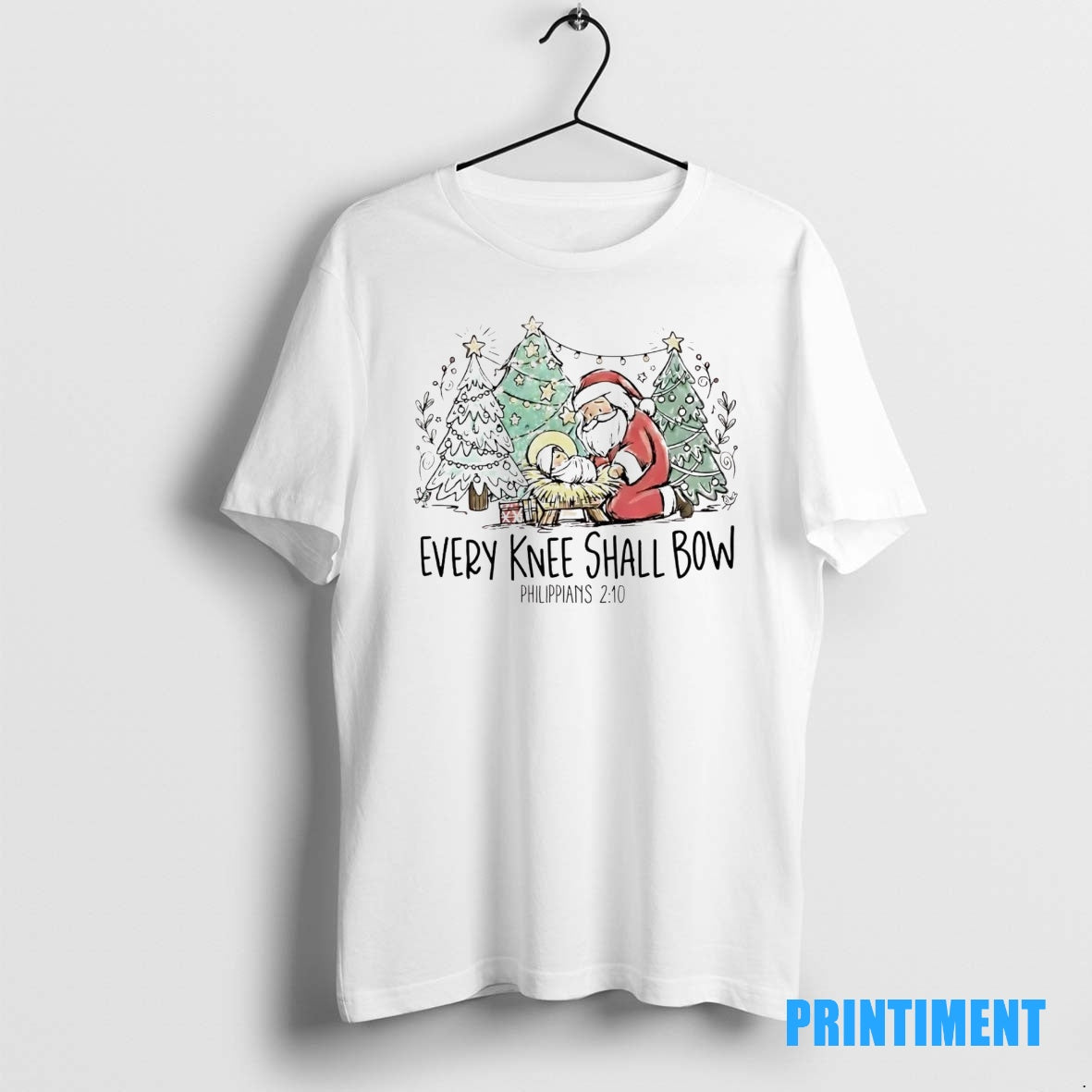 Official Santa Every Knee Shall Bow Philippians 2 10 Christmas Tee Sweater