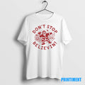 Official Santa Playing Football Dont Stop Believing Christmas Tee Sweater