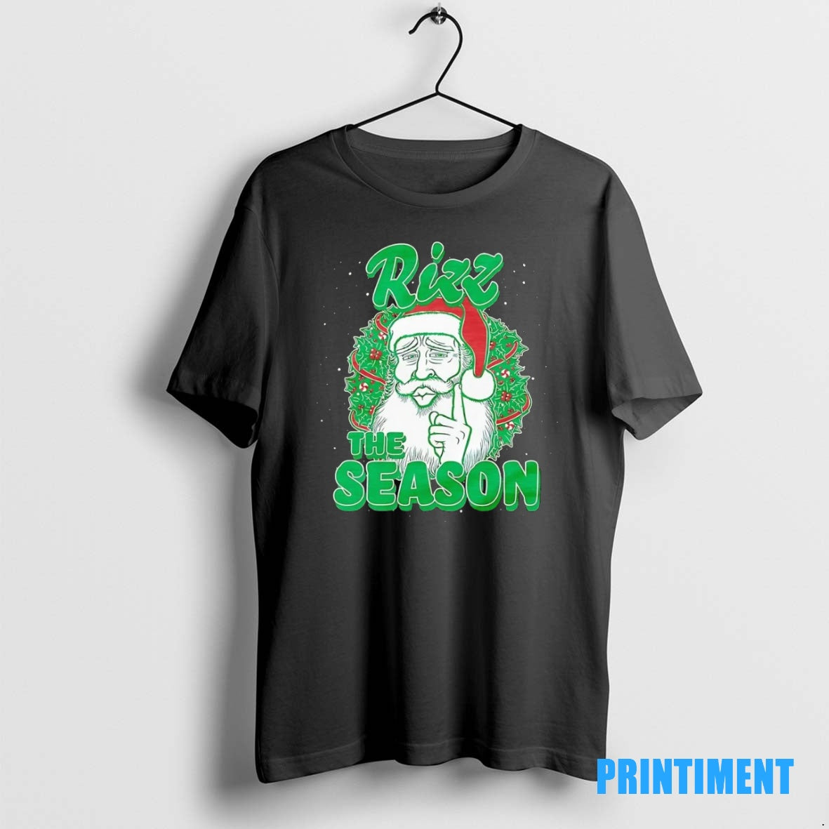 Official Santa Rizz The Season Christmas Wreath Tee Sweater