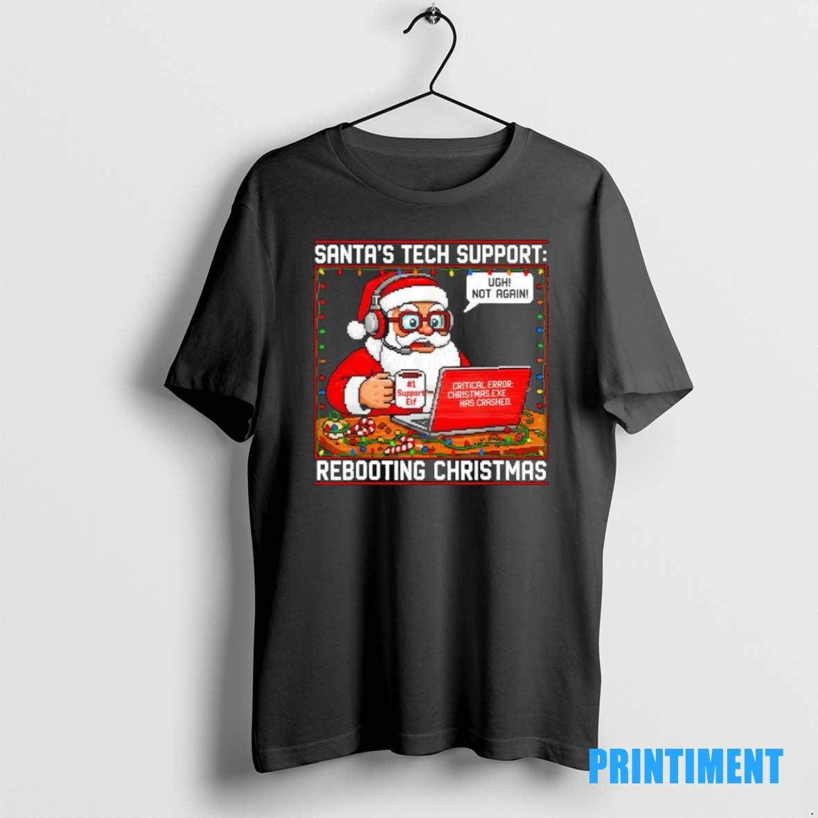 Official Santas Tech Support Rebooting Christmas Tee Sweater