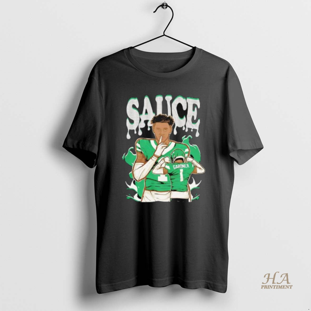 Official Sauce Gardner Cartoon New York Football Graphic
