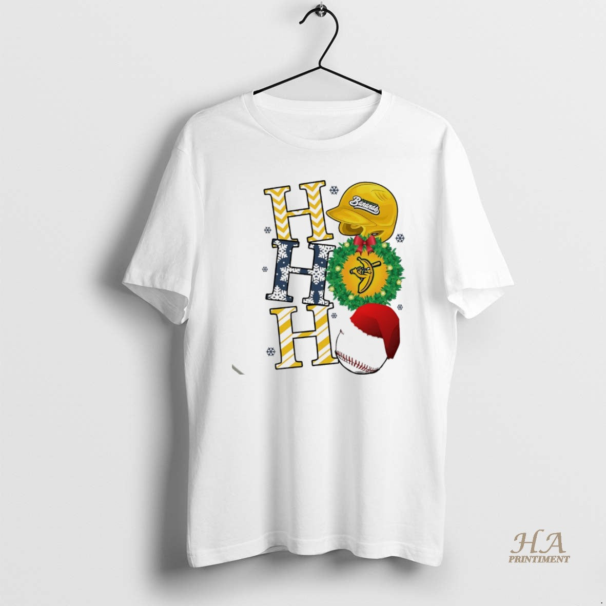 Official Savannah Bananas Ho Ho Ho Holiday Baseball Christmas White