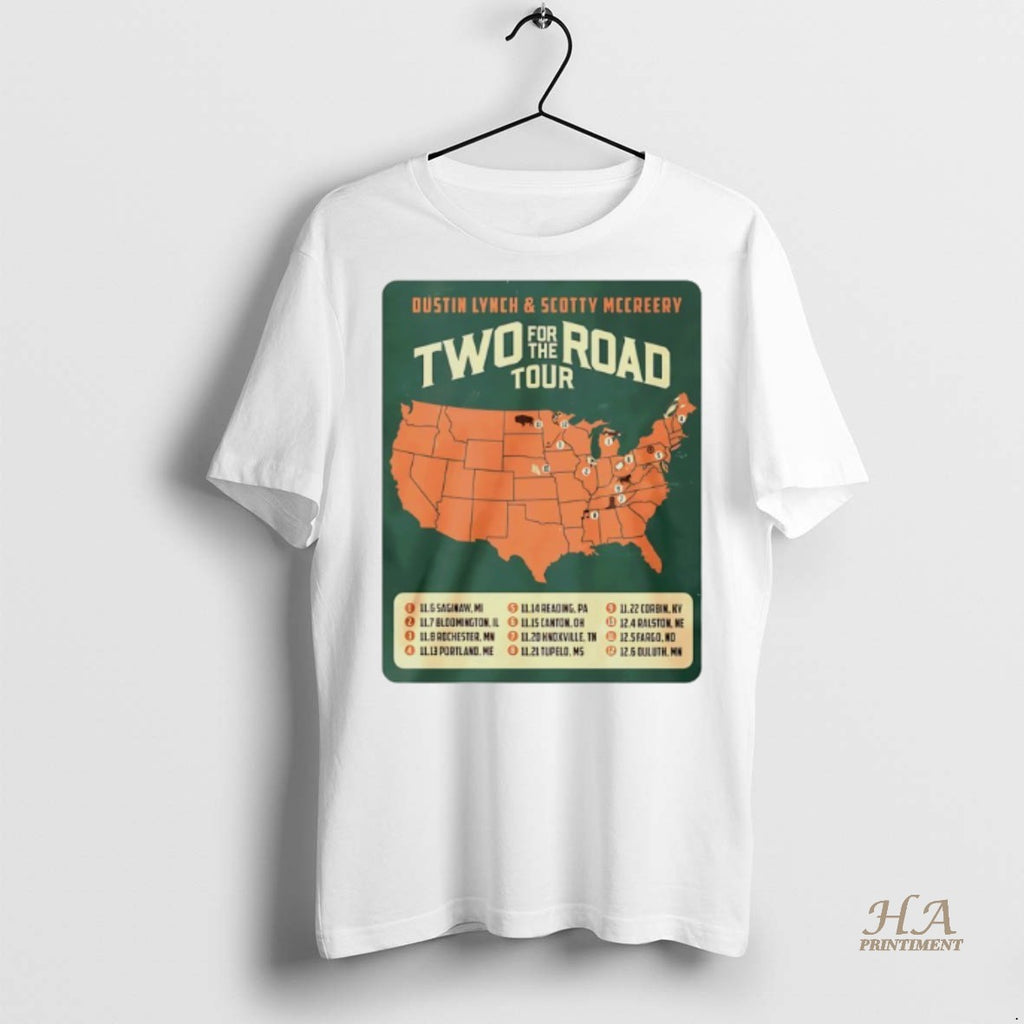 Official Scotty Mccreery And Dustin Lynch Two For The Road Tour 2025 Shirt
