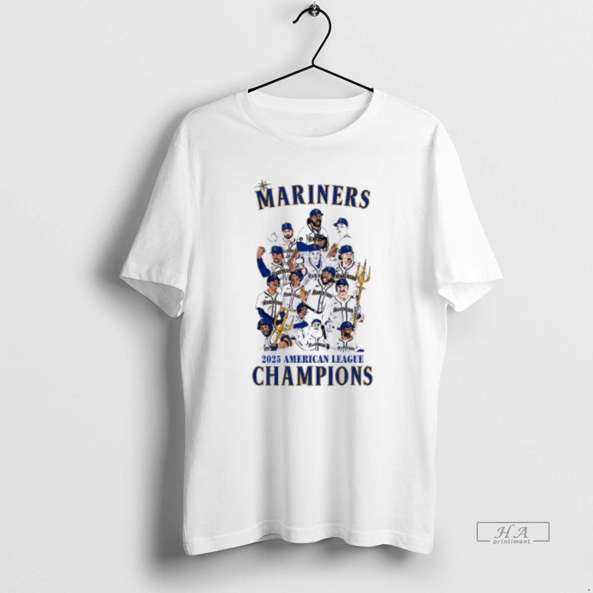 Official Seattle Mariners 2025 American League Champions Caricature