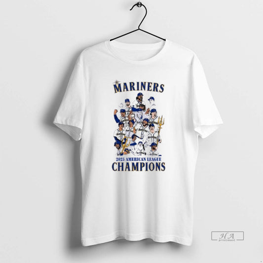 Official Seattle Mariners 2025 American League Champions Caricature
