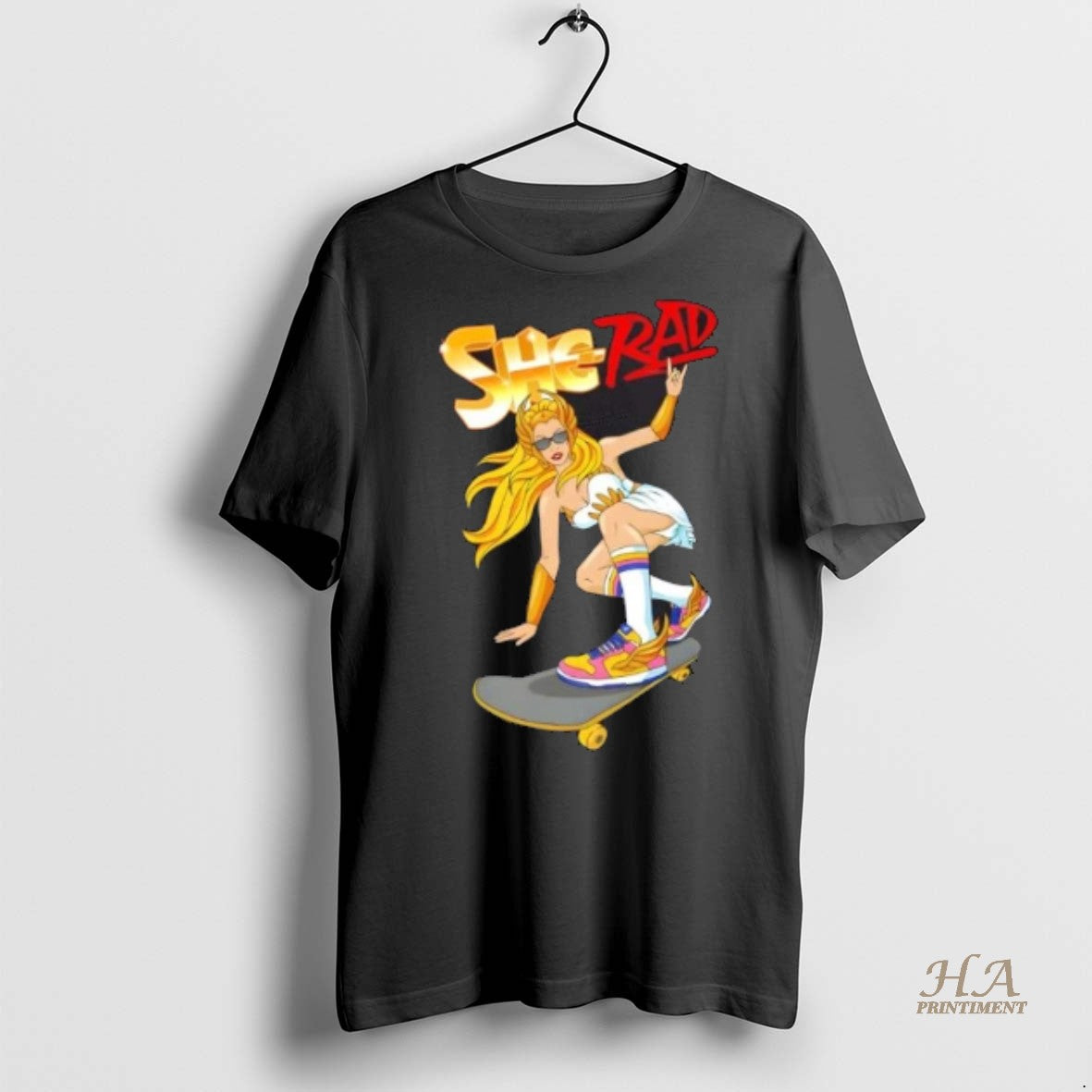Official She Rad Skateboard Retro Cool Girl Shirt