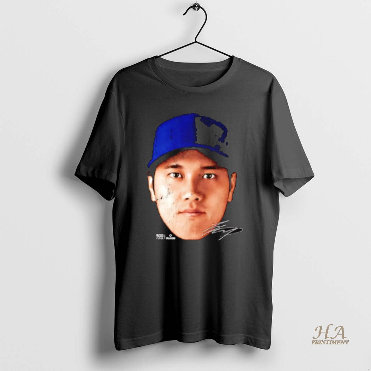 Official Shohei Ohtani Los Angeles D Vintage Head Signature Graphic