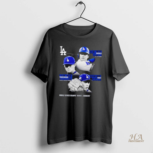 Official Shohei Ohtani Yoshinobu Yamamoto Roki Sasaki Los Angeles Dodgers 2025 World Series Champions Historic