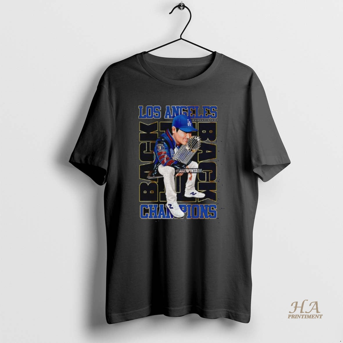Official Shohei Ohtani Hold Trophy Los Angeles Dodgers World Series Champions Back To Back 2025