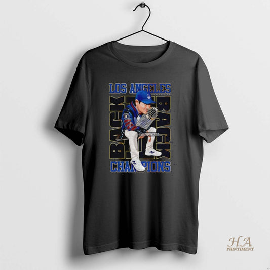 Official Shohei Ohtani Hold Trophy Los Angeles Dodgers World Series Champions Back To Back 2025