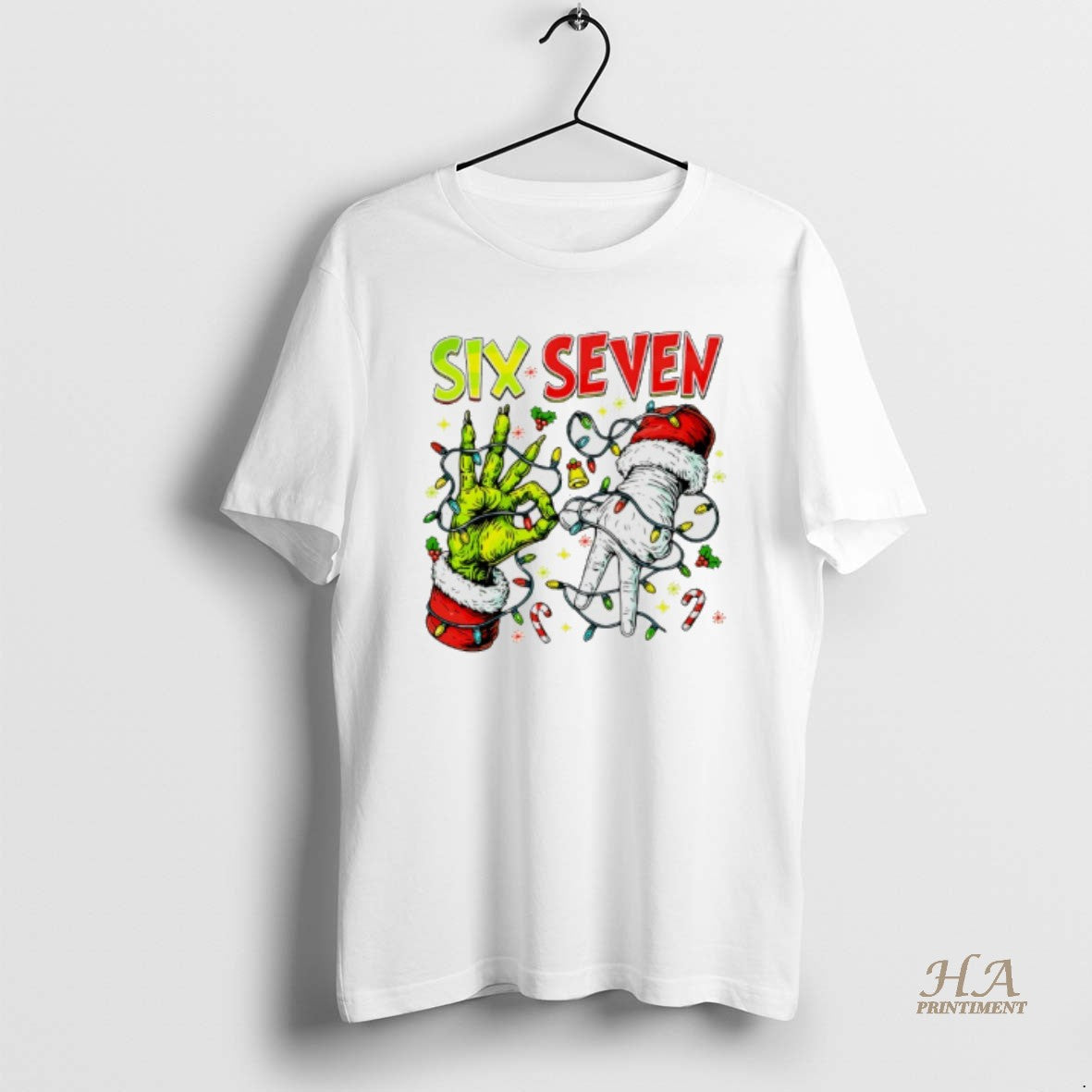 Official Six Seven Grinch Hand Lightning Christmas