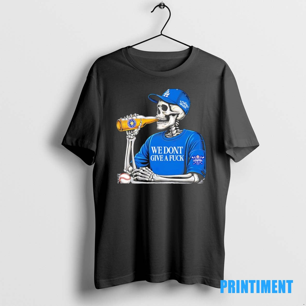 Official Skeleton La Dodgers We Dont Give A Fuck Tee Sweater