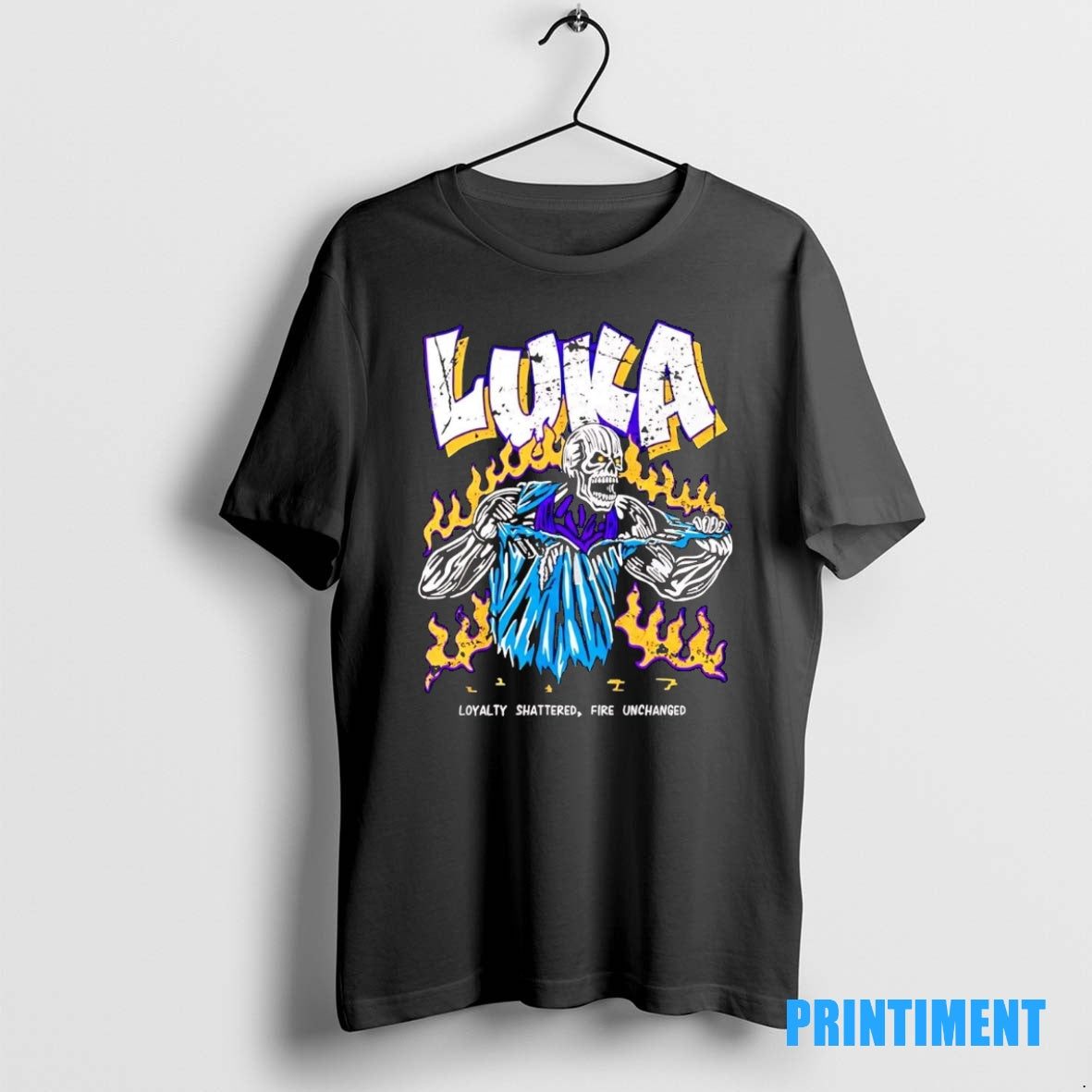 Official Skeleton Luka Doncic Loyalty Shattered Fire Unchanged Tee Sweater