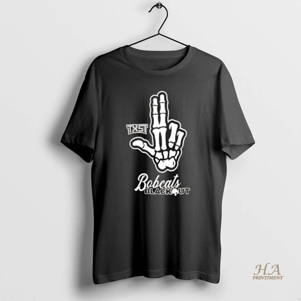 Official Skeleton Hand Txst Texas State Bobcats Blackout