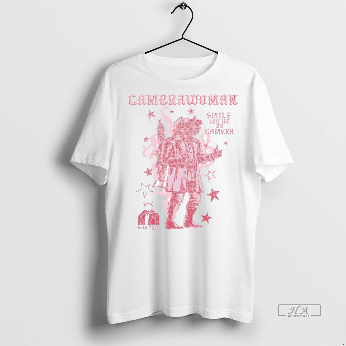 Official Skibidi Toilet Camerawoman Smile Youre On Camera Goated Shirt