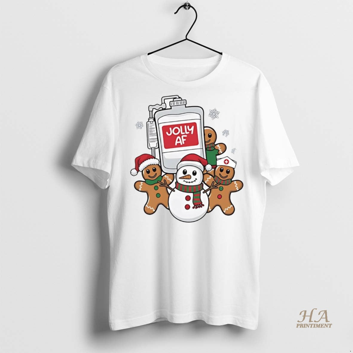 Official Snowman Gingerbreads Jolly Af Christmas Shirt